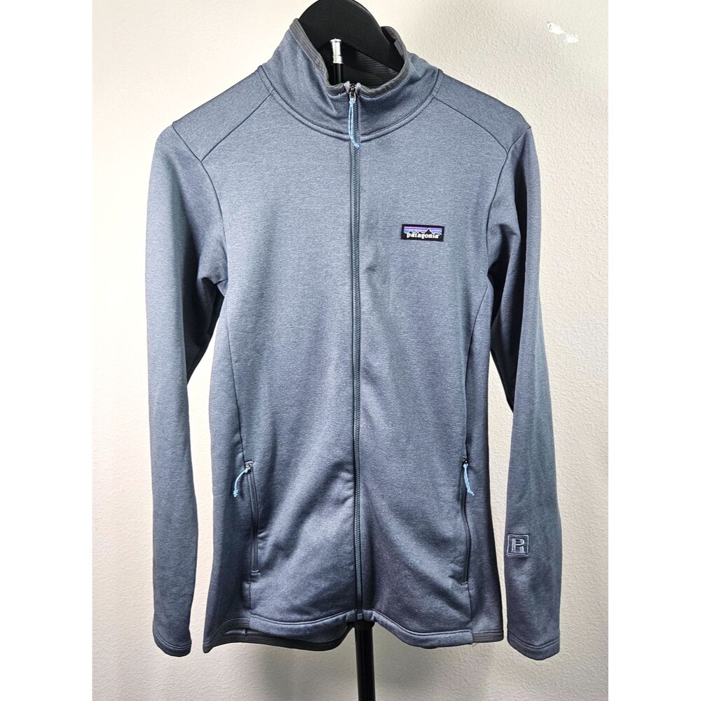 Patagonia R1 Full Zip Jacket Womens Medium Gray Fleece Stretch Performance Top‎
